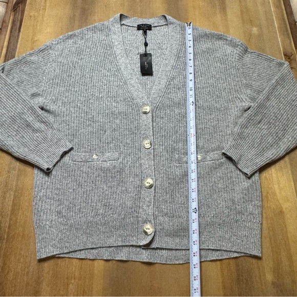 rag & bone Light Gray Ribbed Cardigan - Picture 4 of 14